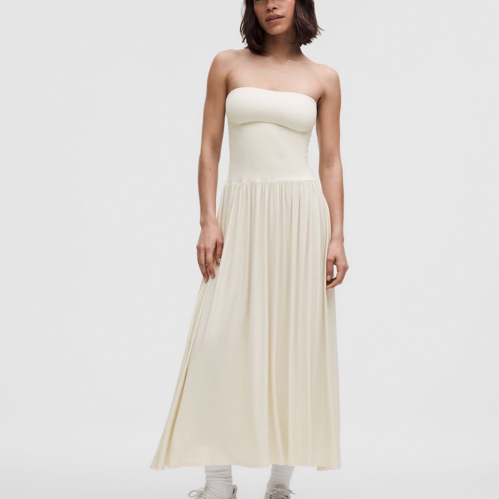LULULEMON 2-1 Maxi Skirt Dress Light Ivory Large EUC / Worn 2x No Flaws - Picture 3 of 13